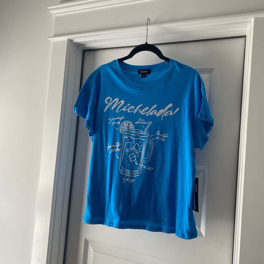 NWT Wildfox Michelada Chrissy Tee/ Malibu Blue - Medium $68 - Picture 3 of 3